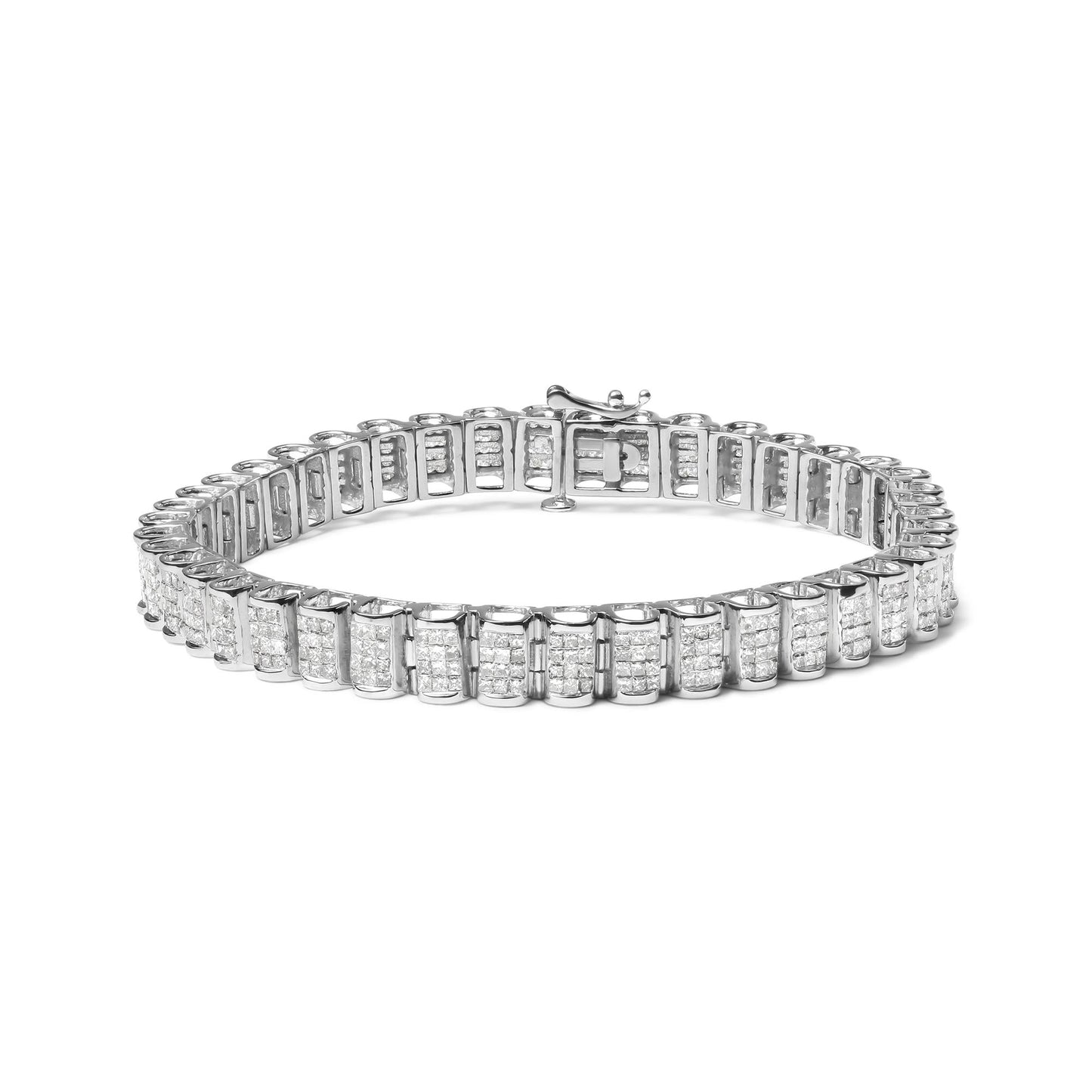 14K Gold Princess Cut Diamond Tennis Bracelet
