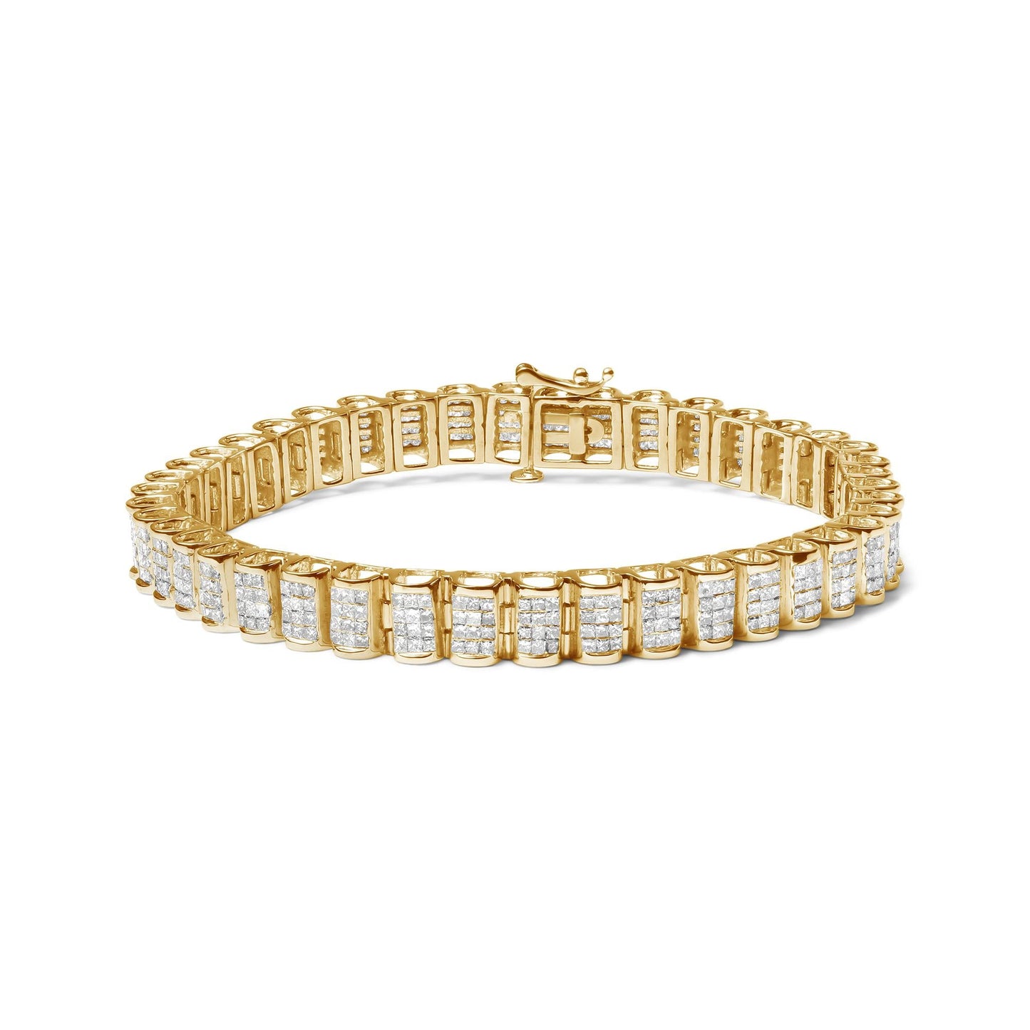 14K Gold Princess Cut Diamond Tennis Bracelet