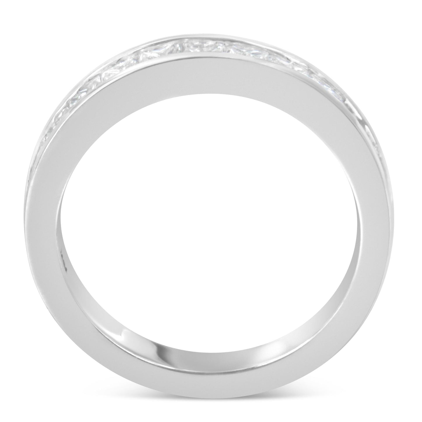 18K White Gold Princess Cut Diamond Band Ring (1 Cttw, G-H Color, SI1-SI2)