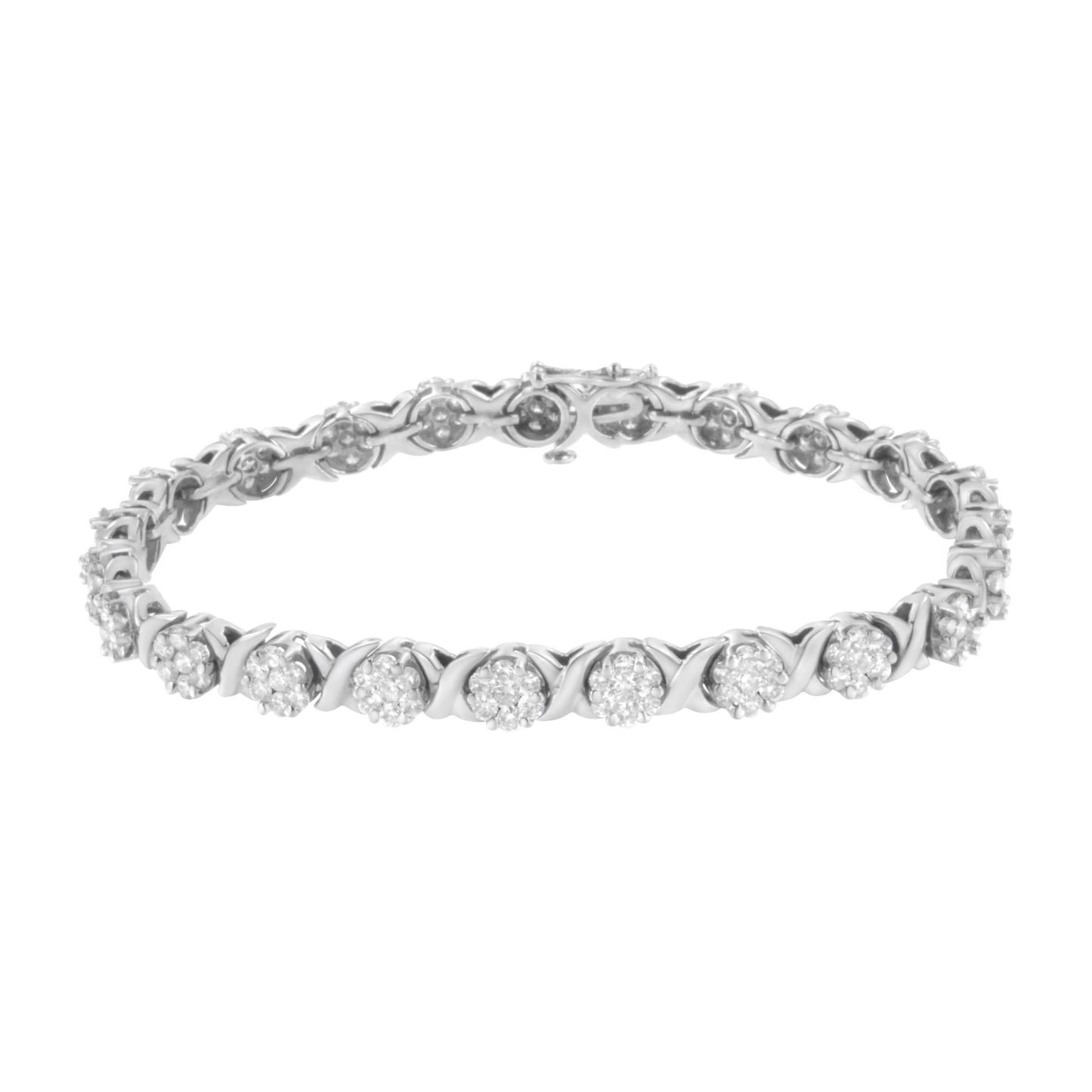 14K White Gold Diamond Tennis Bracelet, 4 7/8 Cttw, I-J Color, SI2-I1 Clarity