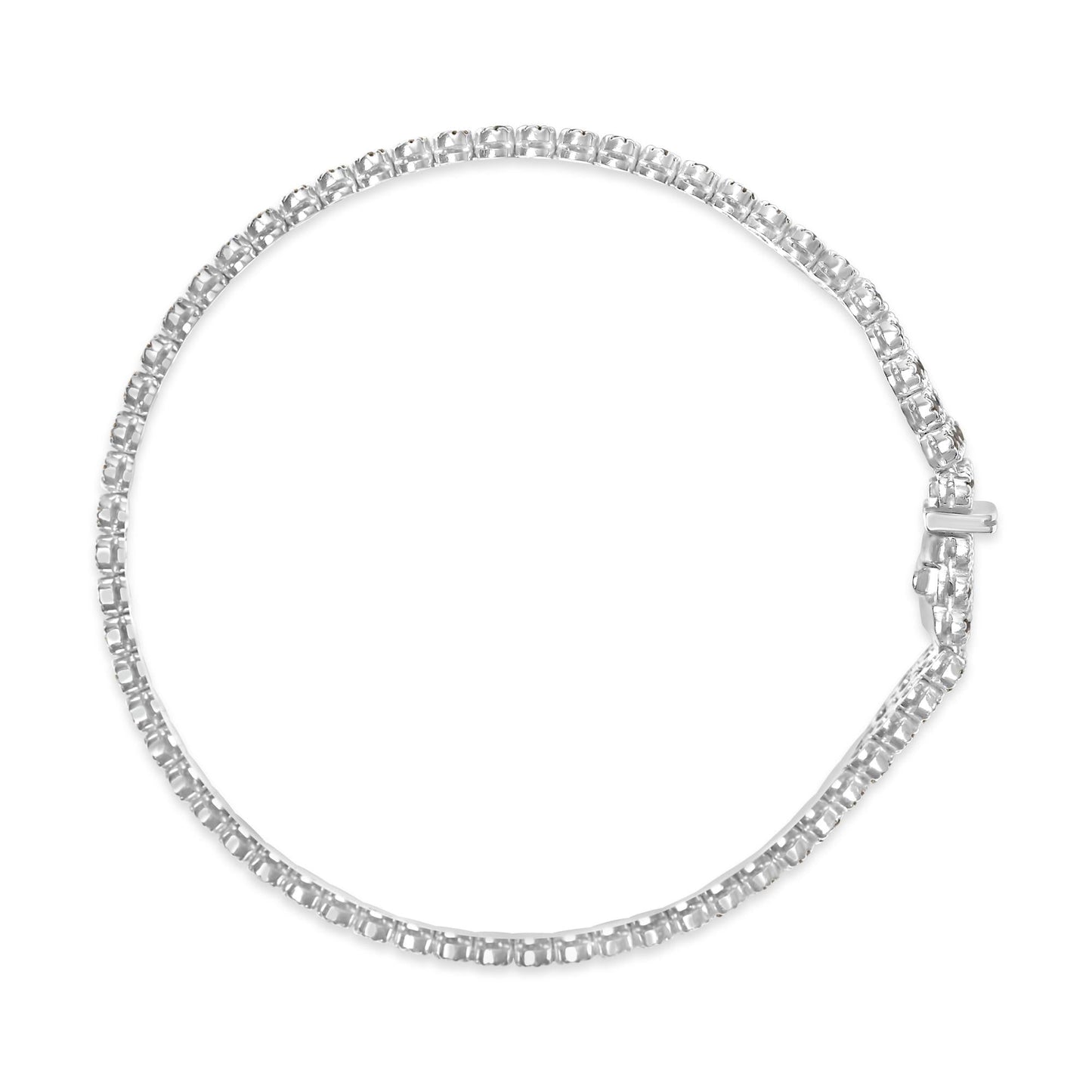 18K White Gold Diamond Tennis Bracelet, 5.00 Cttw, 7.25 Inches