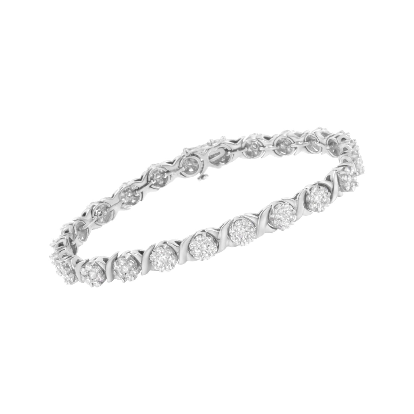 14K White Gold Diamond Tennis Bracelet, 4 7/8 Cttw, I-J Color, SI2-I1 Clarity
