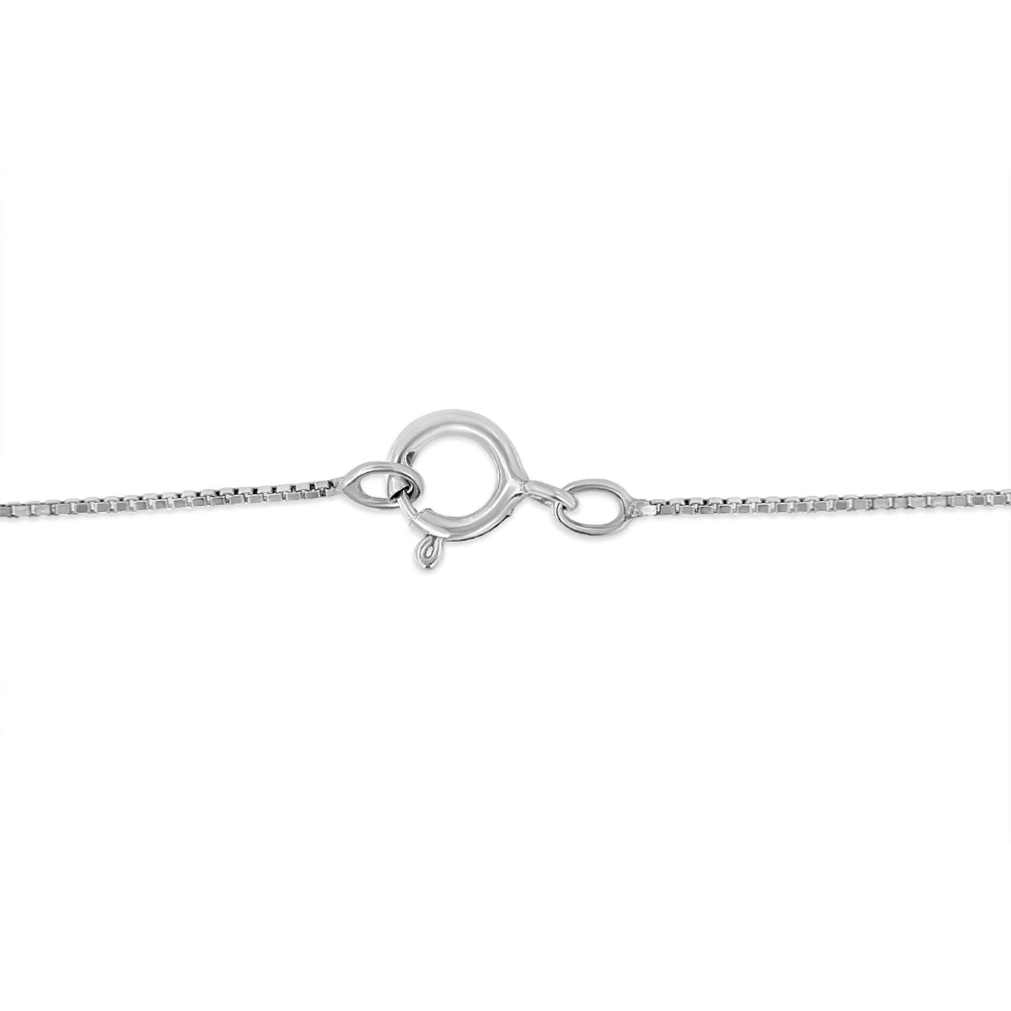 14K White Gold Princess Cut Diamond Pendant Necklace