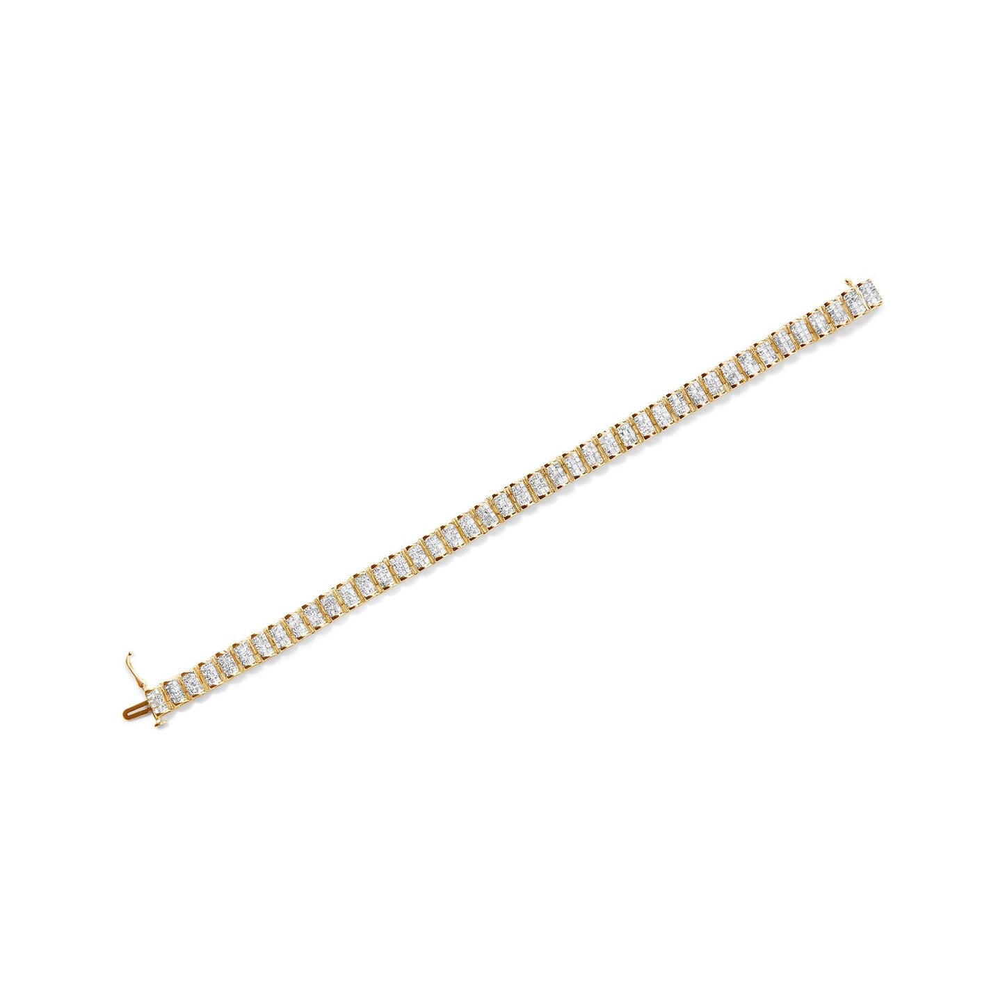 14K Gold Princess Cut Diamond Tennis Bracelet