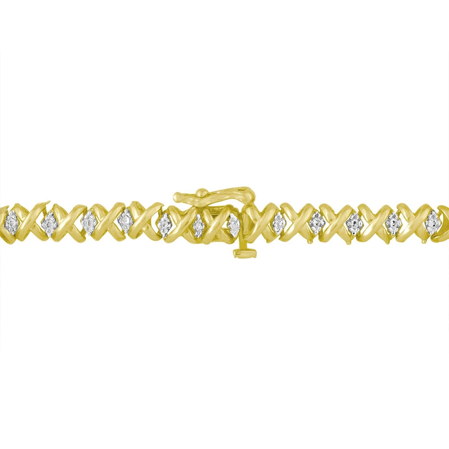 10K Yellow Gold 4-Cttw Diamond Riviera Necklace (H-I Color, I2-I3 Clarity)