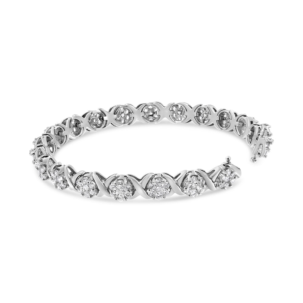 14K White Gold Diamond Tennis Bracelet, 6-1/3 Cttw, I-J Color, SI2-I1 Clarity