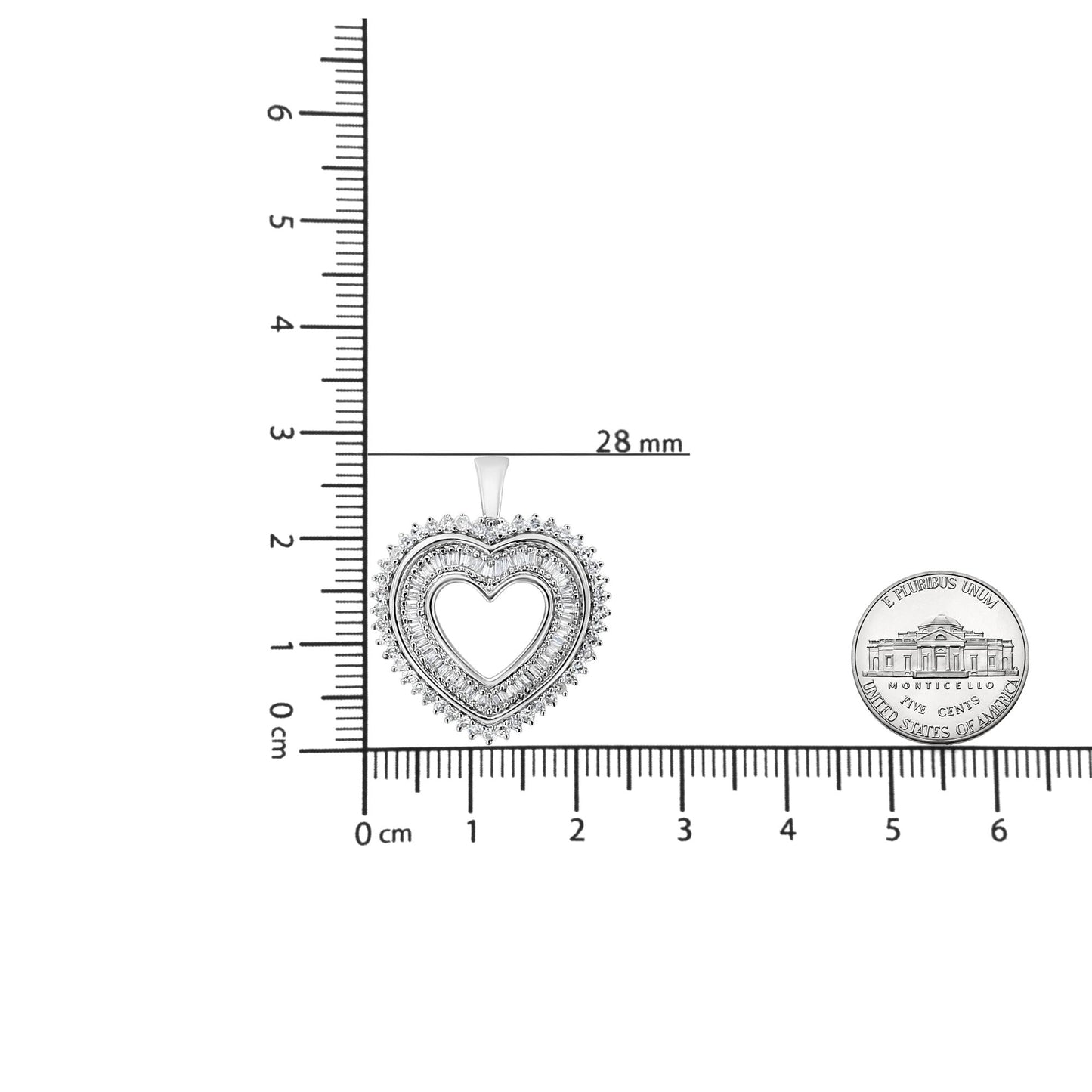 Sterling Silver Diamond Heart Halo Pendant Necklace, 18 inches