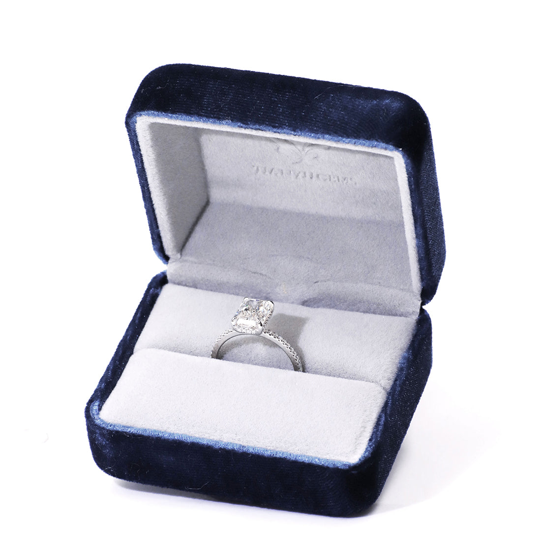14K Real White Gold IGI Certified Radiant Cut CVD Lab Diamond Engagement Ring