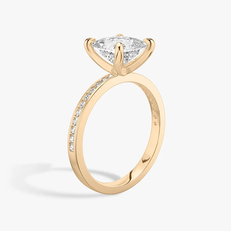 14K Rose Gold VS D 1.5CT Princess Cut Lab Grown Diamond Ladies Wedding Ring