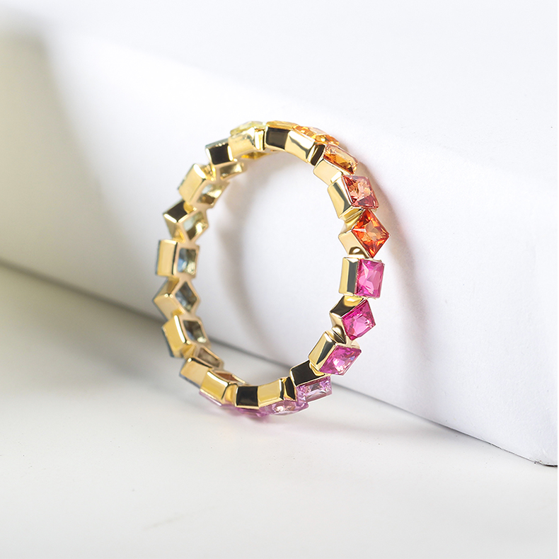 Multi Color Princess 18K Ring