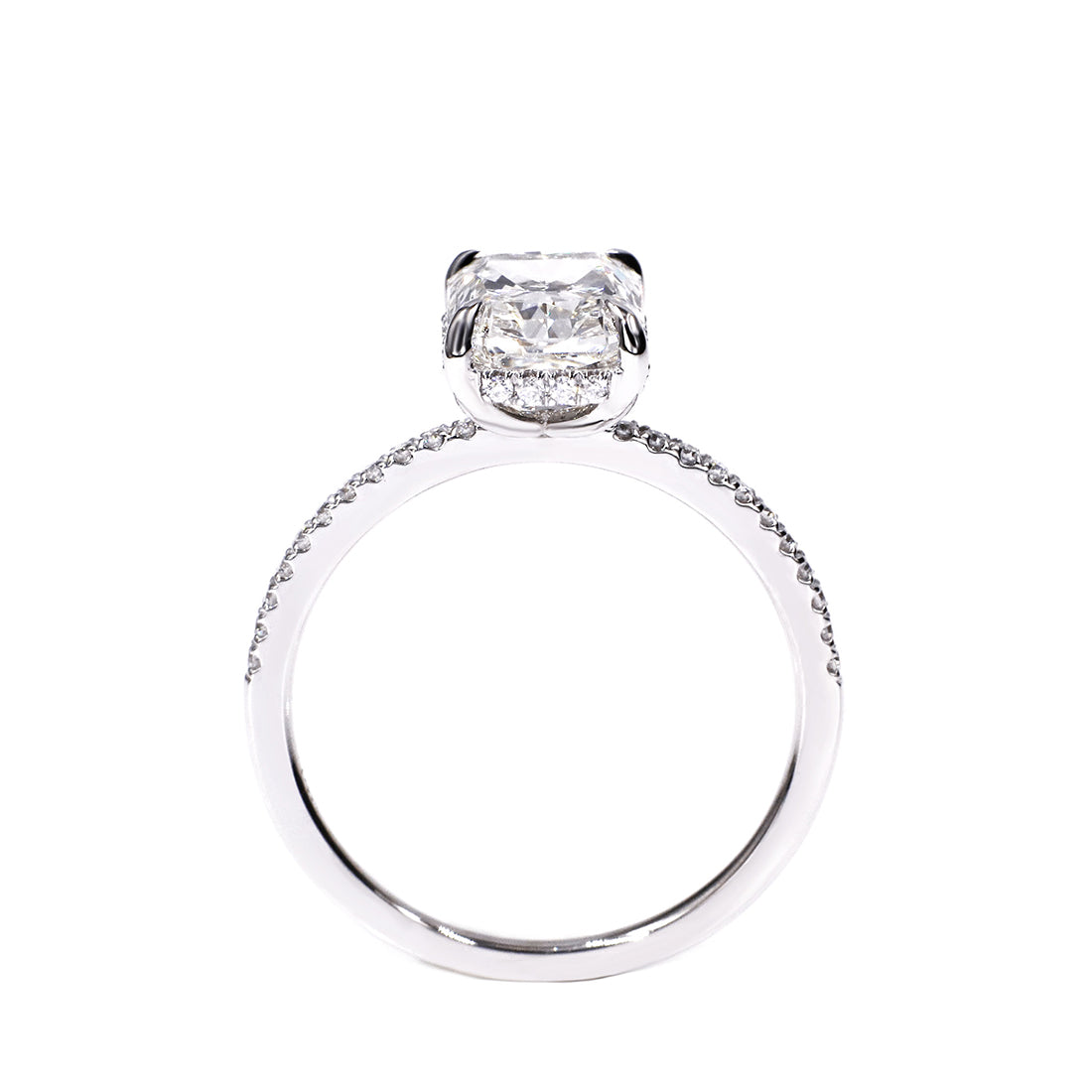 14K Real White Gold IGI Certified Radiant Cut CVD Lab Diamond Engagement Ring