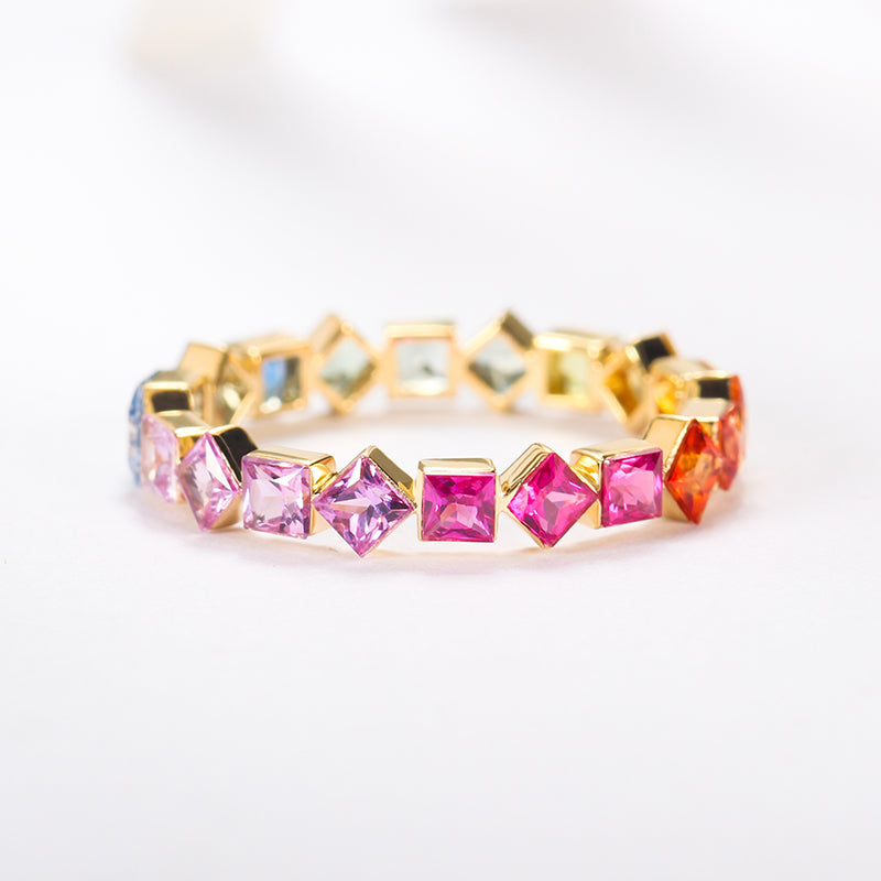 Multi Color Princess 18K Ring