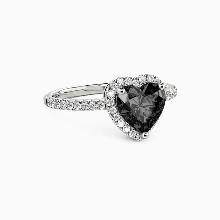 14K White Gold 1CT Black Moissanite Diamond Ring