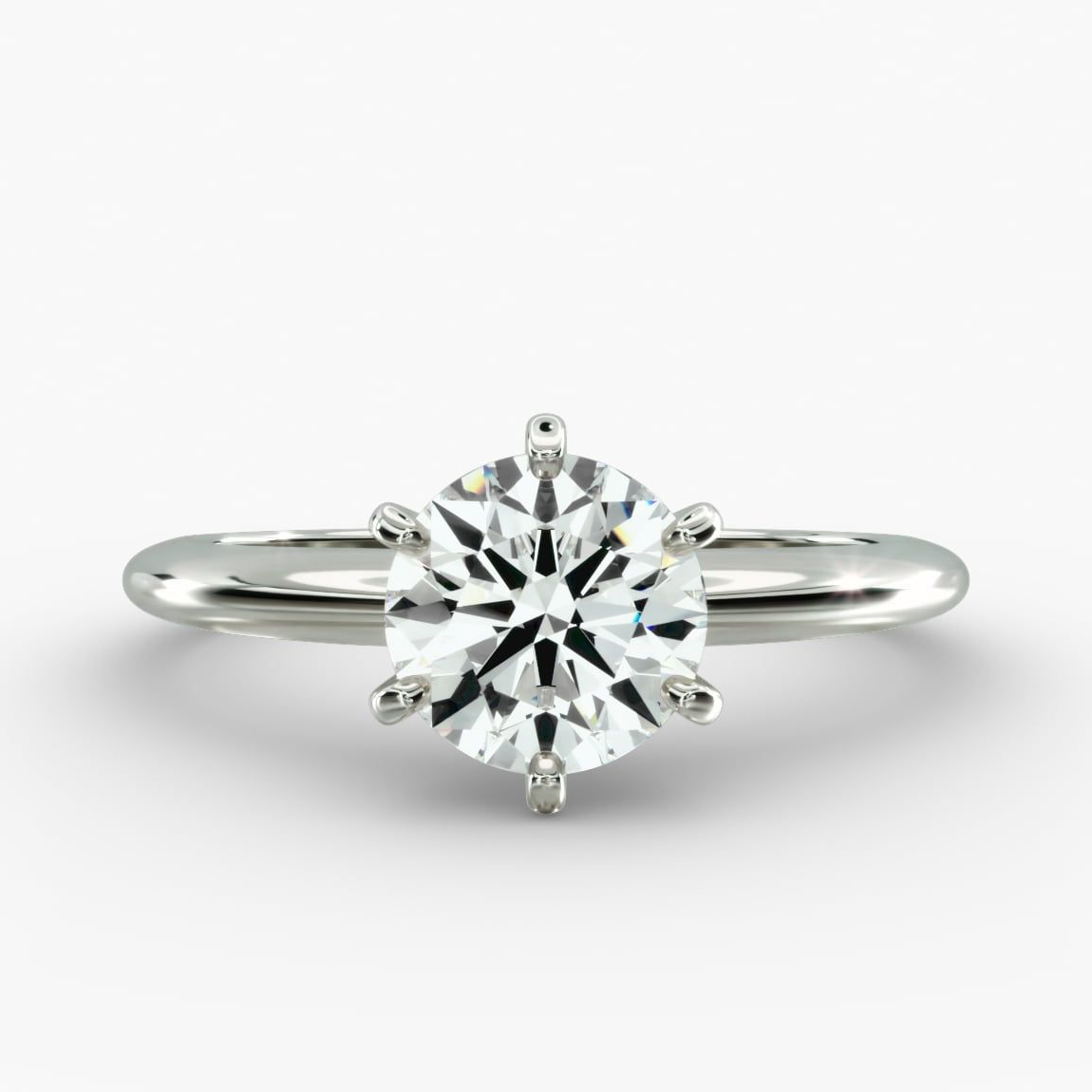 14K White Gold Solitaire Engagement Ring with 3.00 CTW AGI Certified Lab Grown Diamond