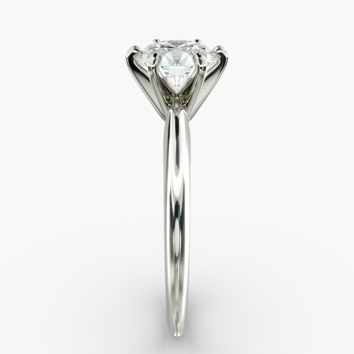 14K White Gold Solitaire Engagement Ring with 3.00 CTW AGI Certified Lab Grown Diamond