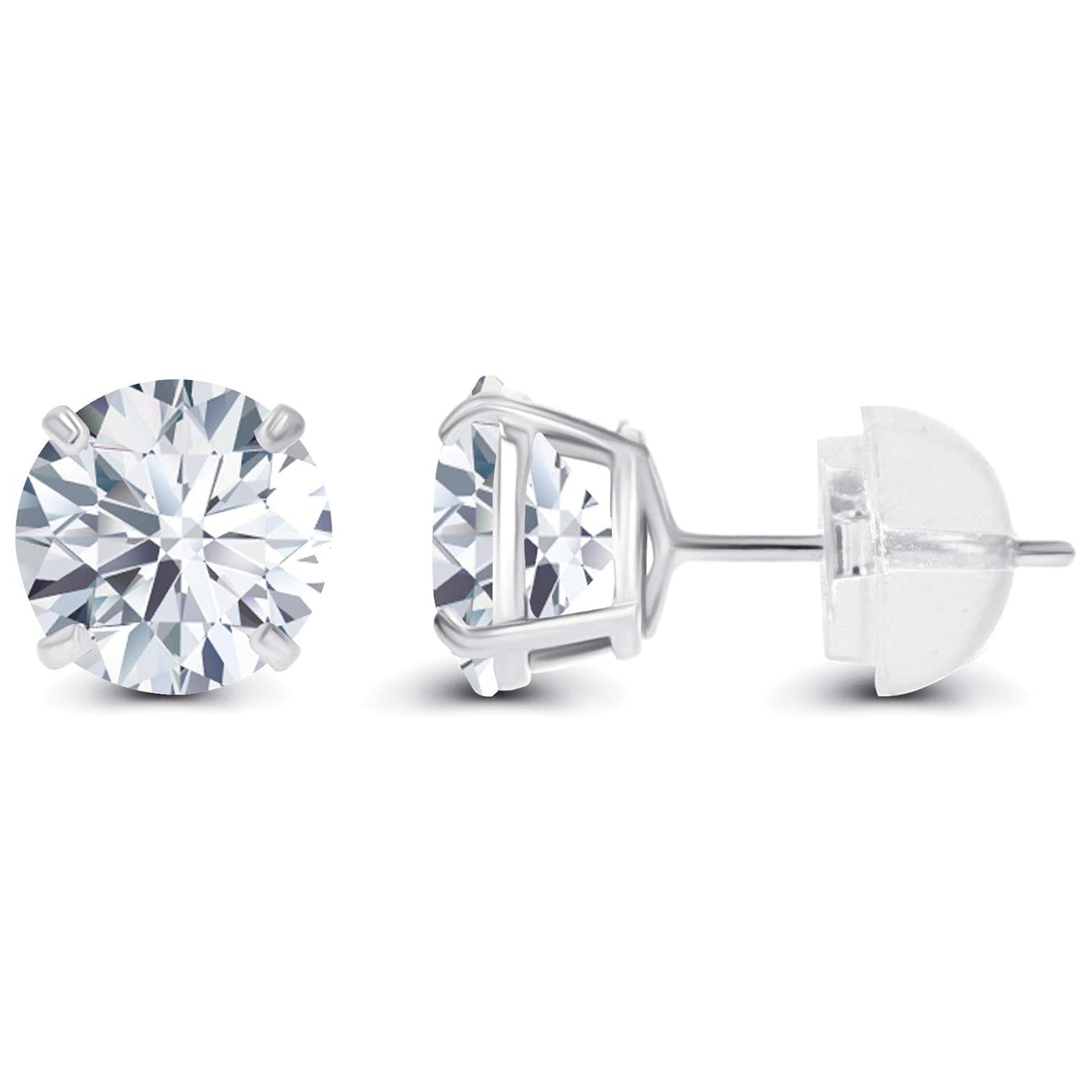 1.50 CTW Lab-Created Diamond Stud Earrings, 14K White Gold, F-G Color