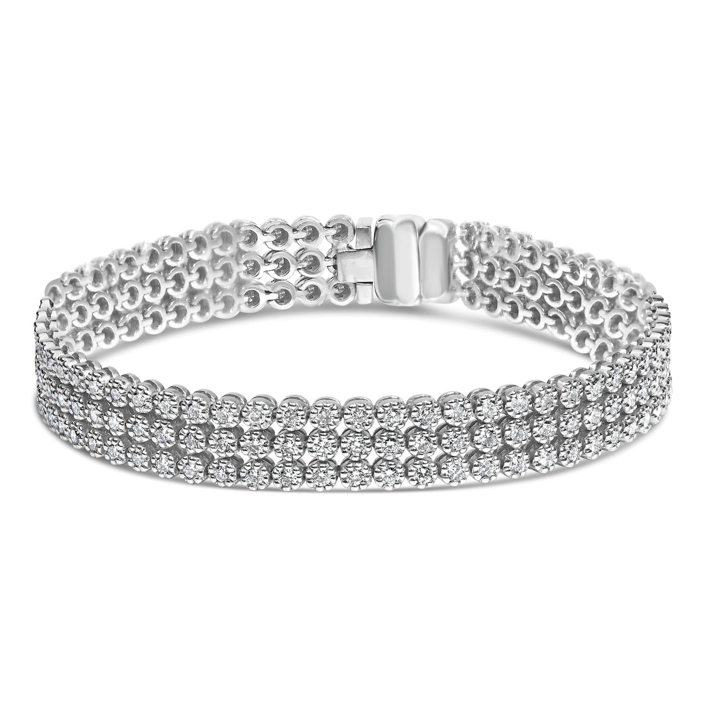 18K White Gold Diamond Tennis Bracelet, 5.00 Cttw, 7.25 Inches