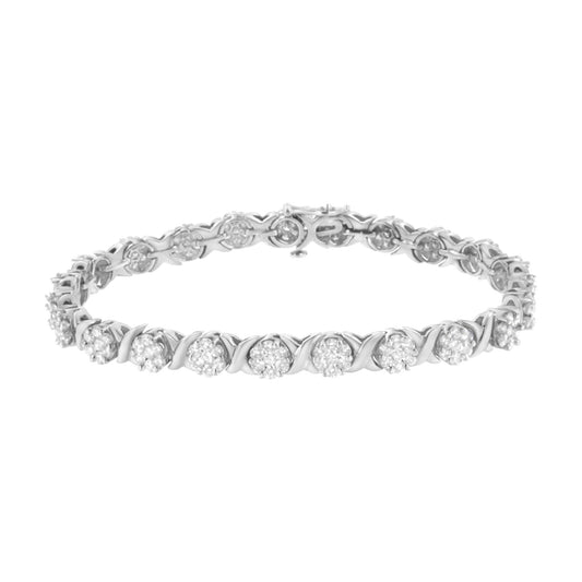 14K White Gold Diamond Tennis Bracelet, 4 7/8 Cttw, I-J Color, SI2-I1 Clarity