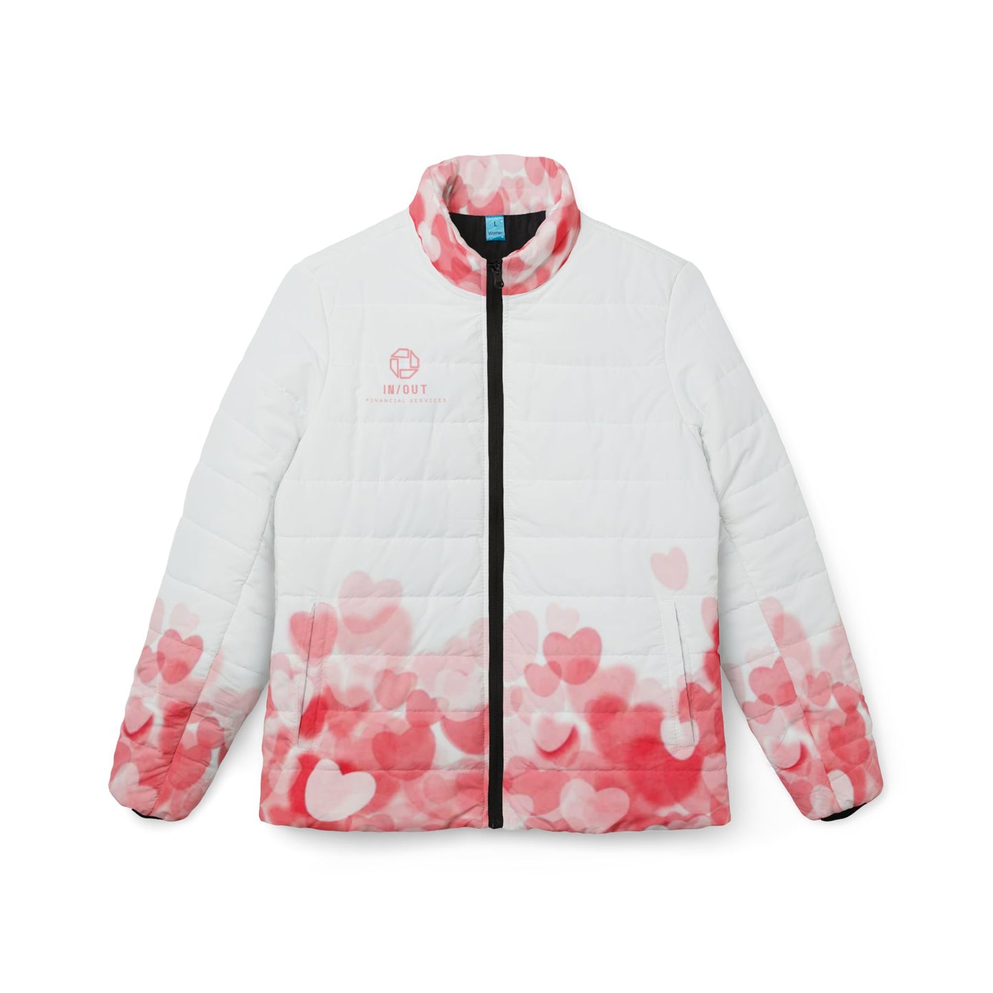 Valentine's Day Women's Puffer Jacket with Heart Design