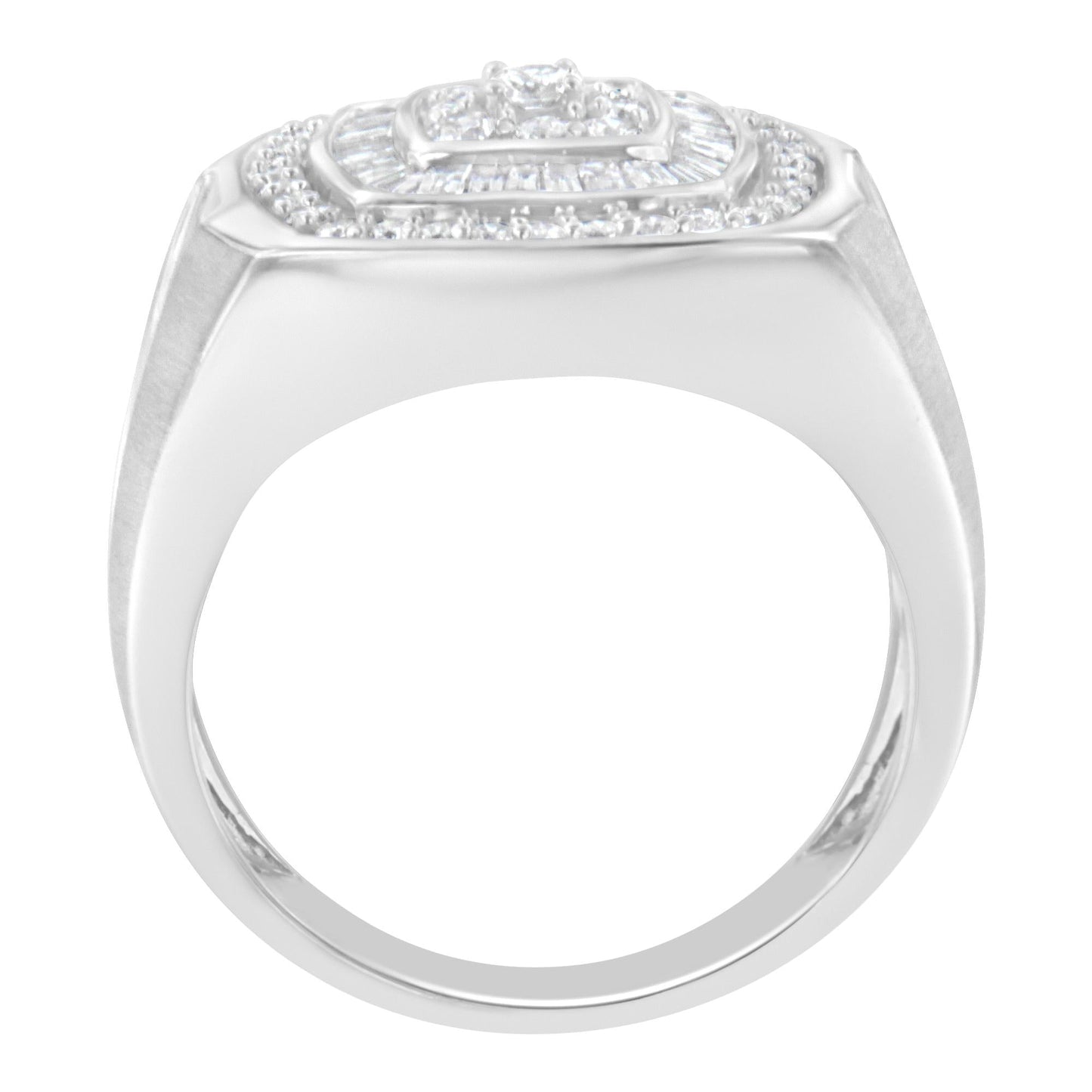 14K White Gold Men's Diamond Band Ring (1 Cttw, H-I Color, SI1-I2 Clarity)
