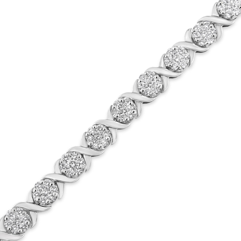 14K White Gold Diamond Tennis Bracelet, 6-1/3 Cttw, I-J Color, SI2-I1 Clarity