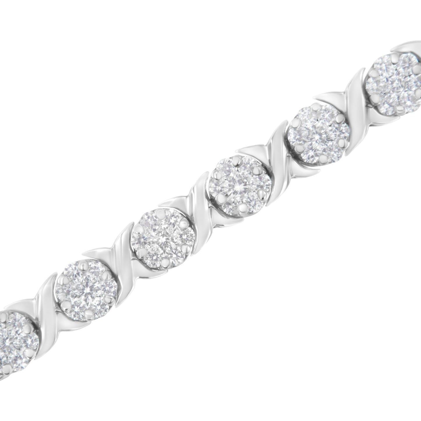 14K White Gold Diamond Tennis Bracelet, 4 7/8 Cttw, I-J Color, SI2-I1 Clarity