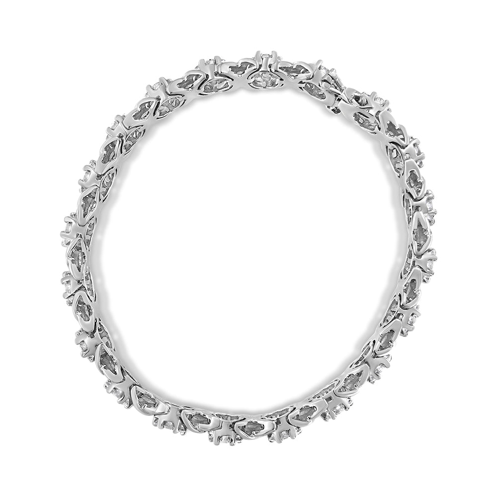 14K White Gold Diamond Tennis Bracelet, 6-1/3 Cttw, I-J Color, SI2-I1 Clarity
