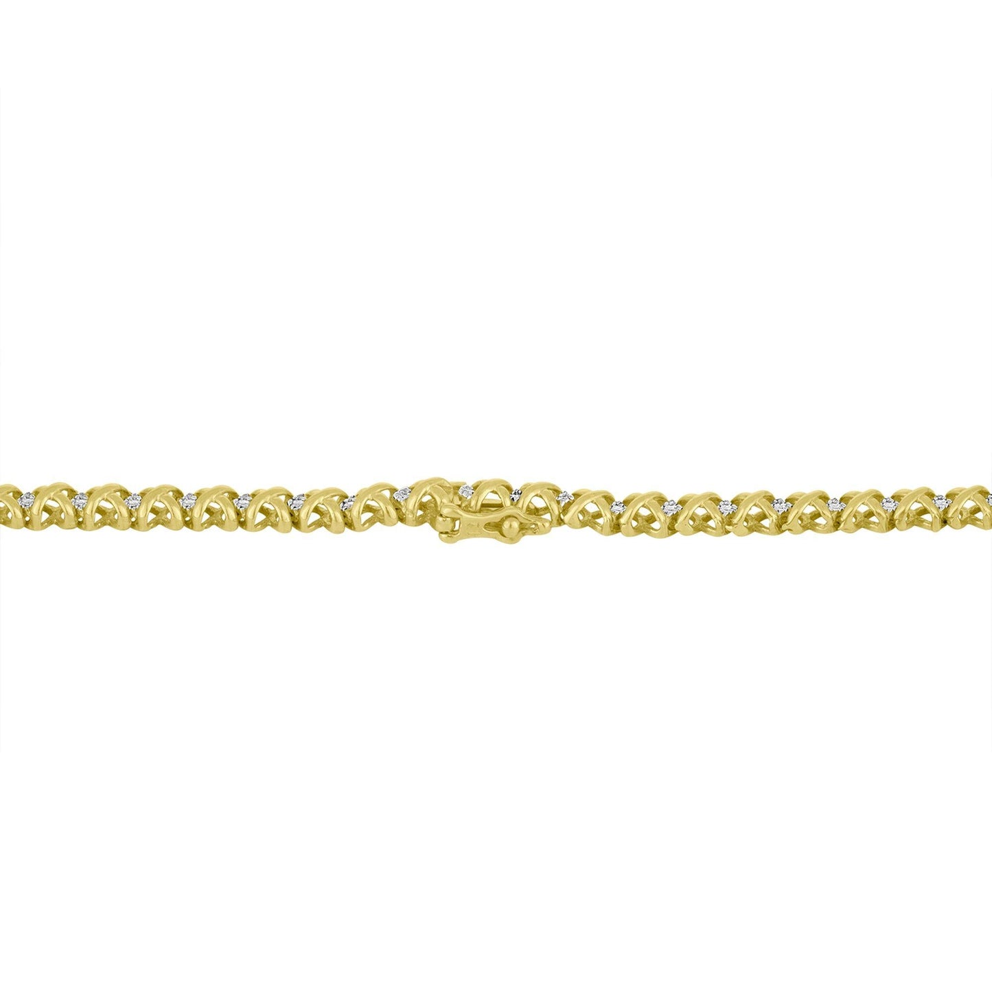 10K Yellow Gold 4-Cttw Diamond Riviera Necklace (H-I Color, I2-I3 Clarity)