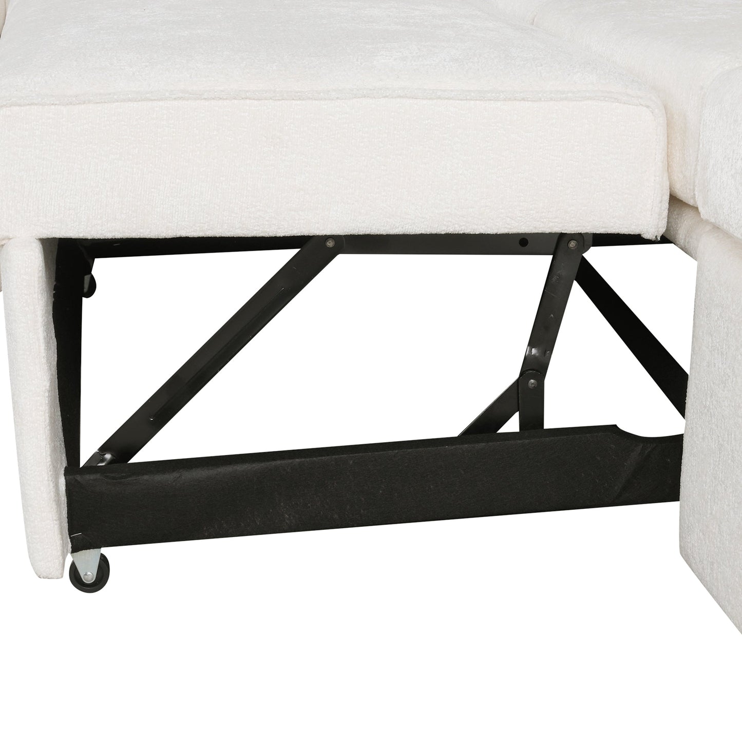 Sectional Sofa Bed with Storage Ottoman and Pillows