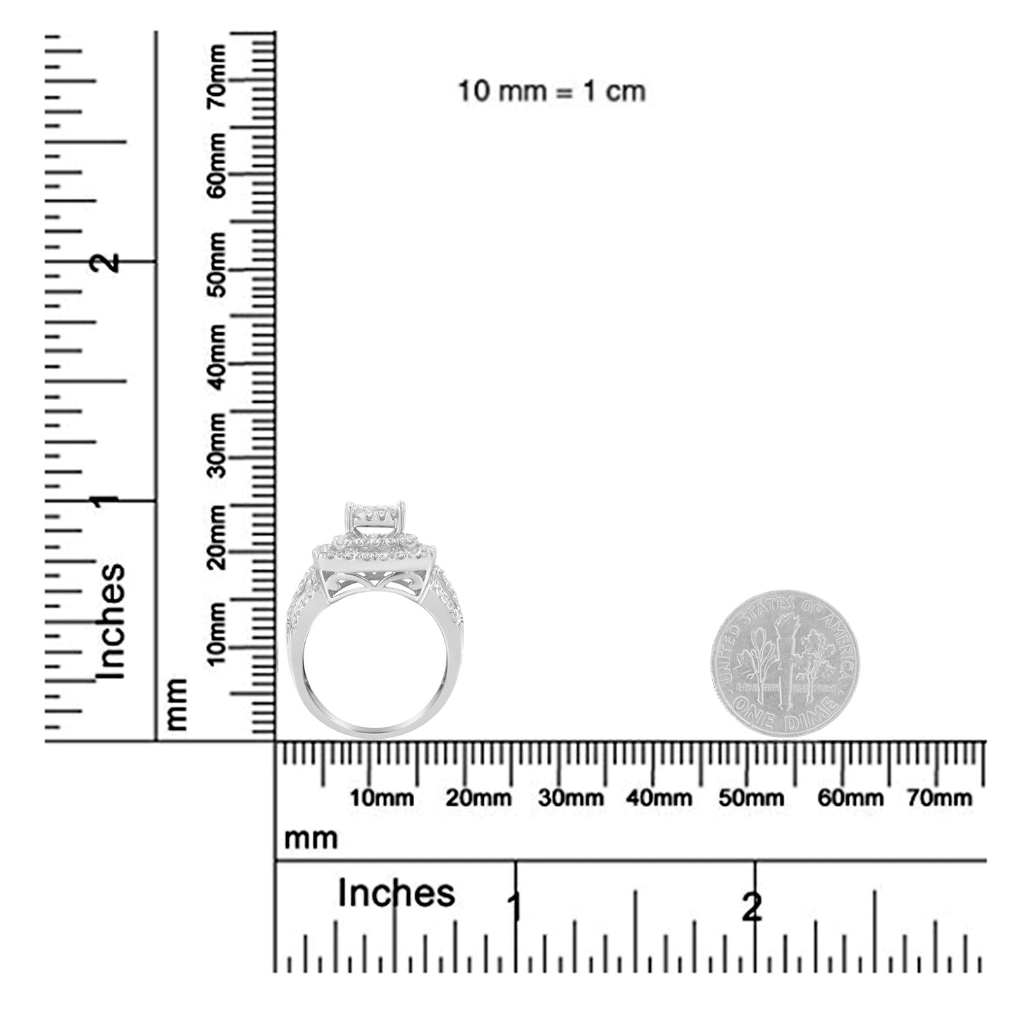 14KT White Gold Diamond Cocktail Ring (1 1/2 Cttw, H-I Color, SI2-I1 Clarity)