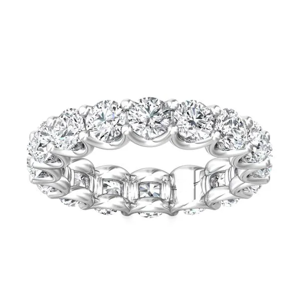AGI Certified 4.00 CTW Lab-Grown Diamond Eternity Band Ring, G/vs Clarity, U-Prong Setting