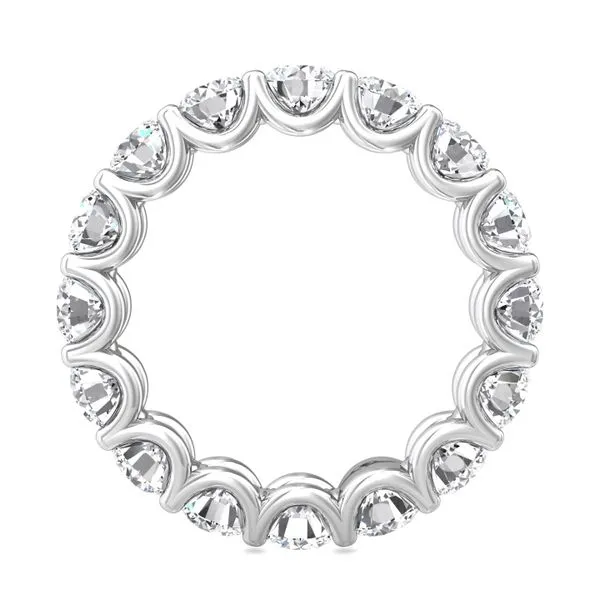 AGI Certified 4.00 CTW Lab-Grown Diamond Eternity Band Ring, G/vs Clarity, U-Prong Setting