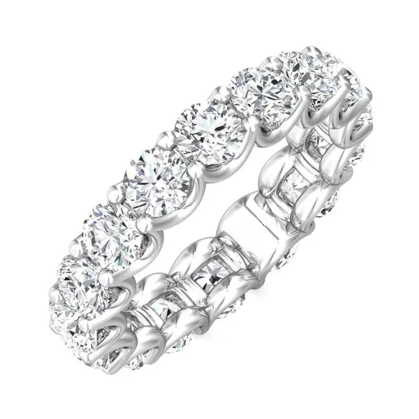 AGI Certified 4.00 CTW Lab-Grown Diamond Eternity Band Ring, G/vs Clarity, U-Prong Setting