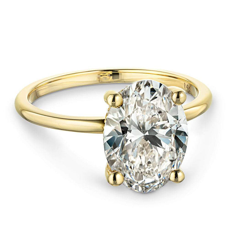 18K Gold 3.00 Carat Lab Diamond Oval Halo Ring