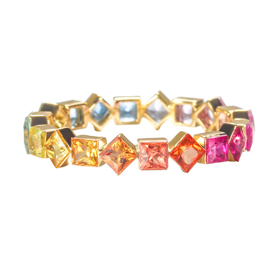 Multi Color Princess 18K Ring