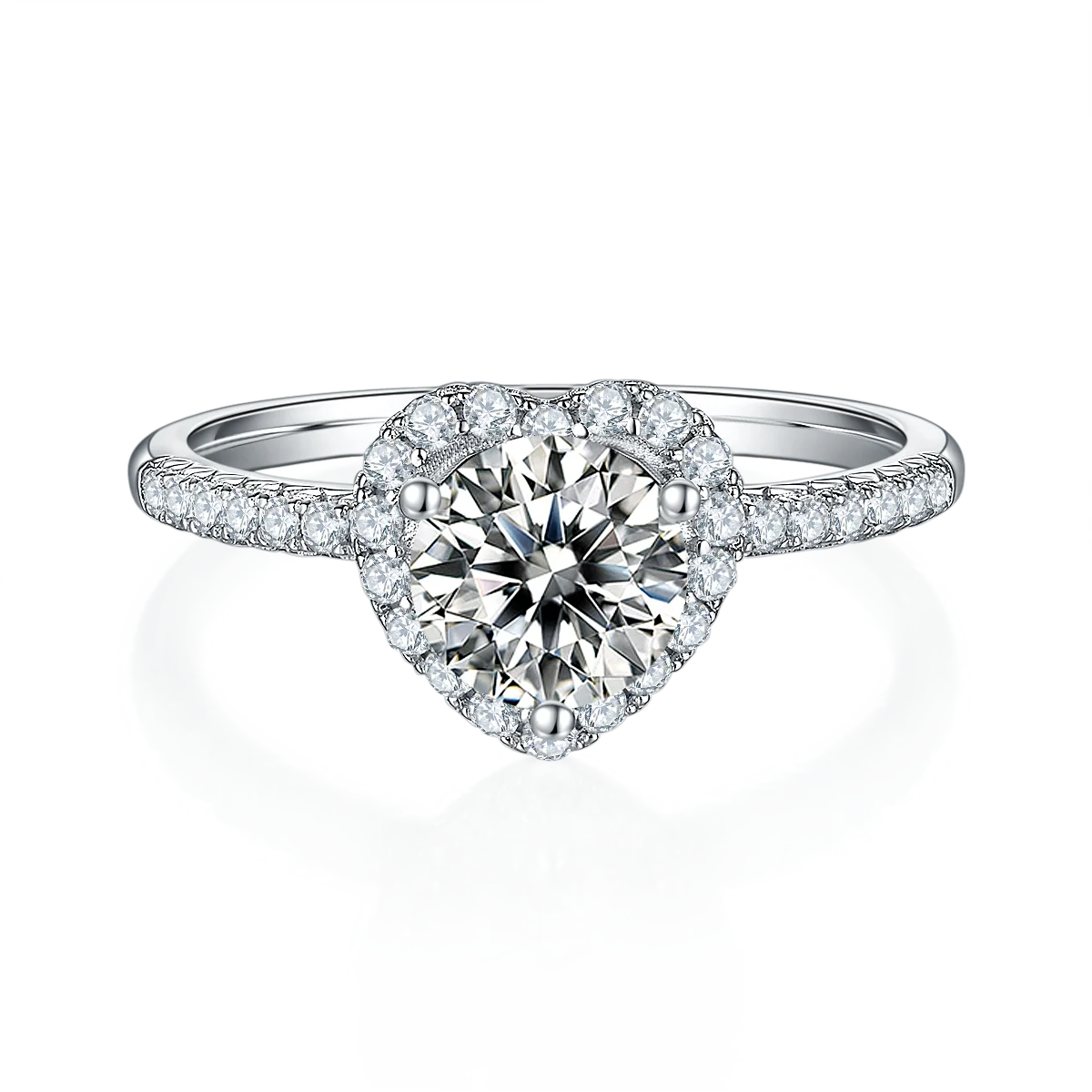 Sterling Silver Moissanite Engagement Ring