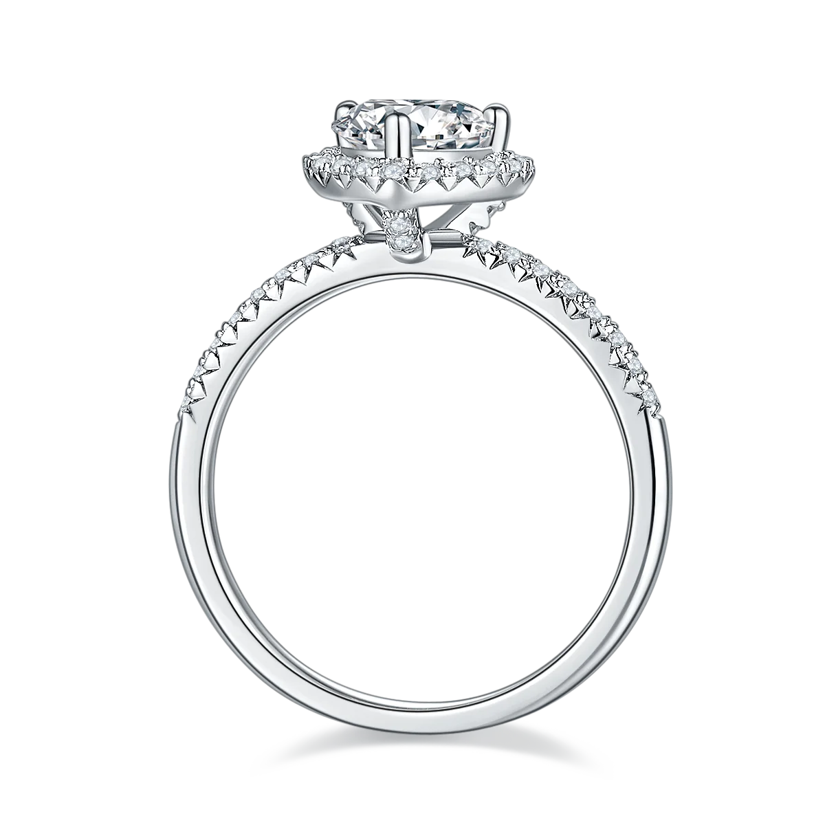 Sterling Silver Moissanite Engagement Ring