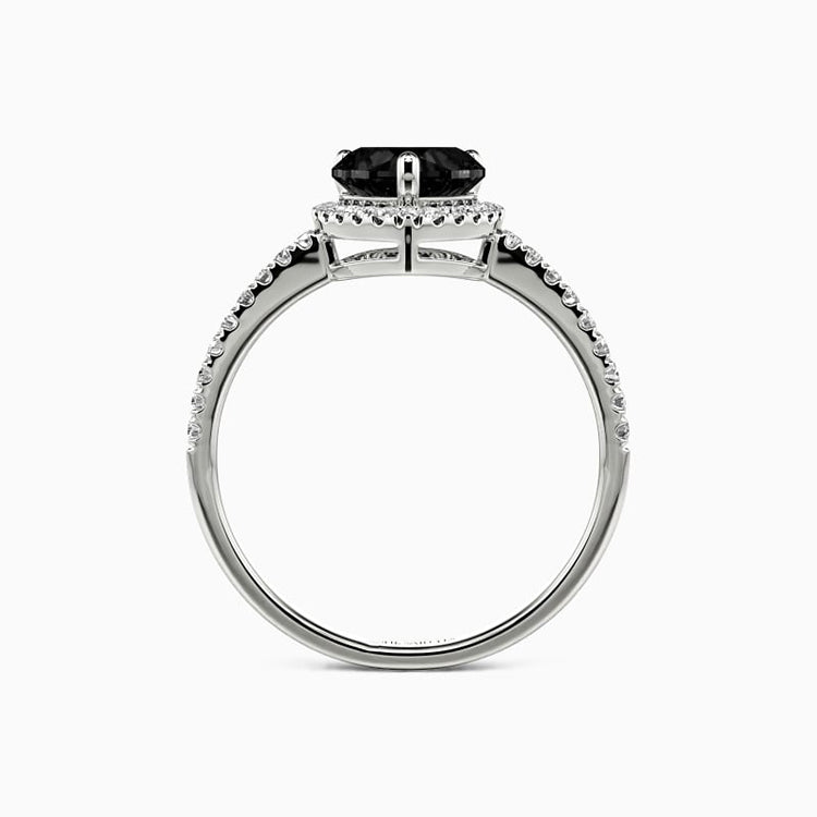 14K White Gold 1CT Black Moissanite Diamond Ring