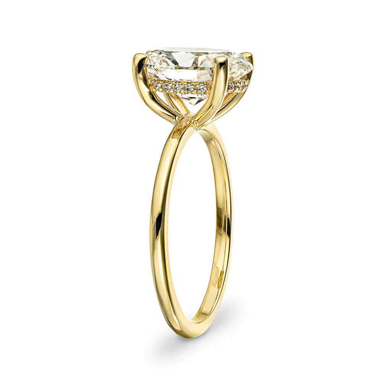 18K Gold 3.00 Carat Lab Diamond Oval Halo Ring