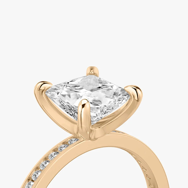 14K Rose Gold VS D 1.5CT Princess Cut Lab Grown Diamond Ladies Wedding Ring
