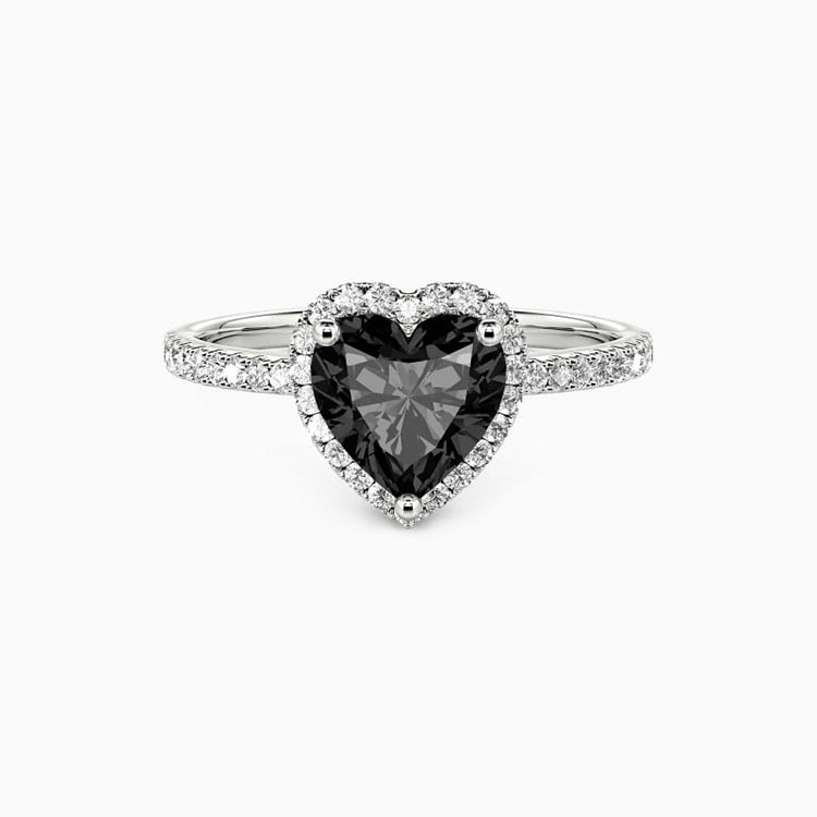14K White Gold 1CT Black Moissanite Diamond Ring