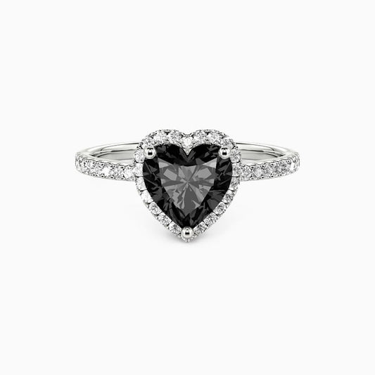 14K White Gold 1CT Black Moissanite Diamond Ring