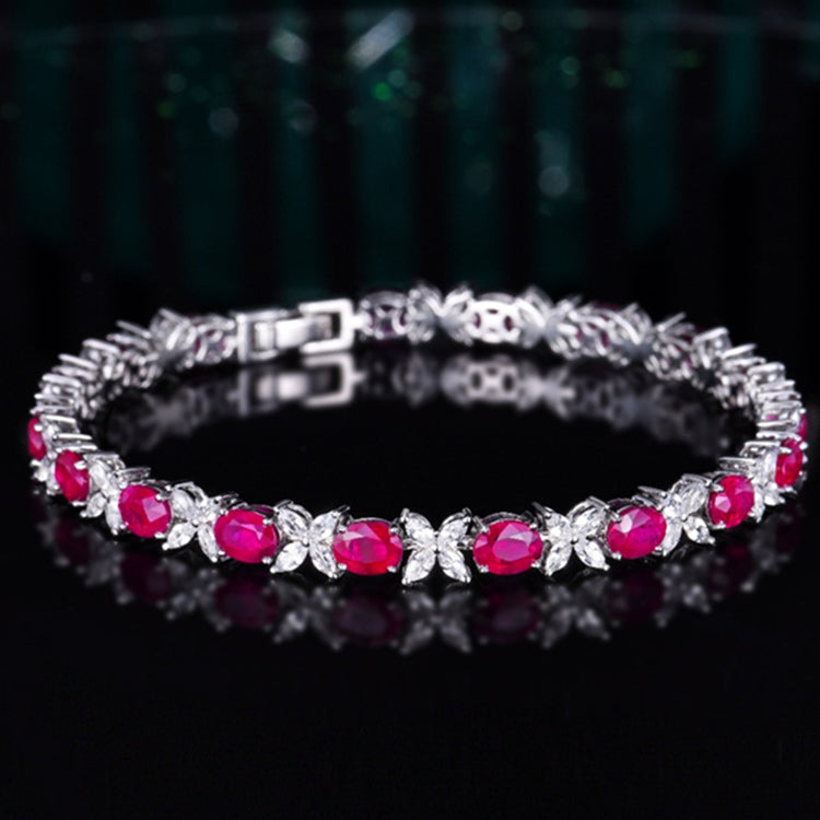 7.5ct Ruby Genuine Gemstone Bracelet 18k Gold Jewelry