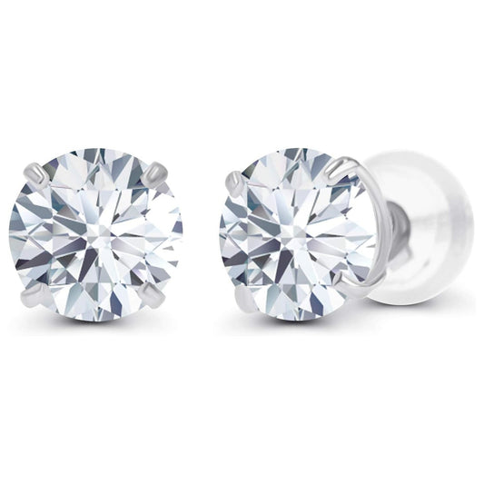 1.50 CTW Lab-Created Diamond Stud Earrings, 14K White Gold, F-G Color